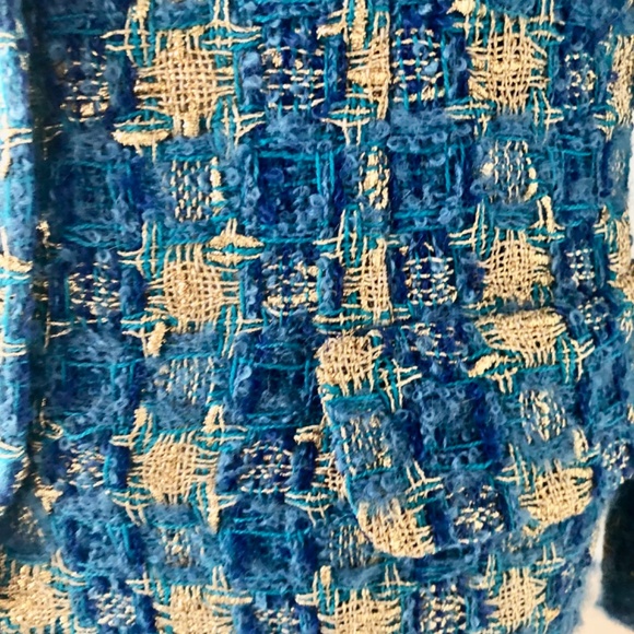 vintage 1980s blue and gold wool suit Master the art of effortless chic - Picture 8 of 12